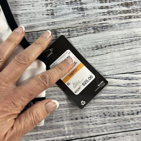 Under Armour Sports Bra size Girls Youth Small White Crossback Fitness - Picture 4 of 6